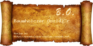 Baumholczer Oszlár névjegykártya